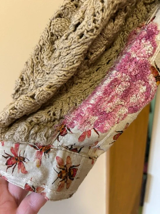 A Rare Bird Floral Patchwork Button-Up Shirt Dress in Pink and Green - Picture 6 of 11